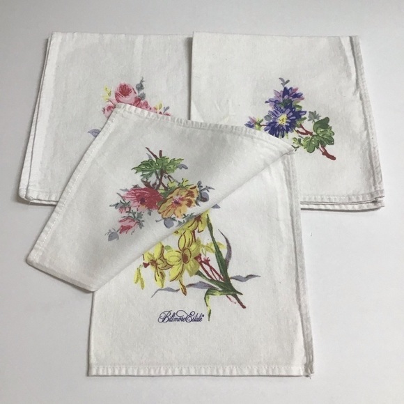 Biltmore Estate Other - Biltmore Estate Floral Napkins SET OF 3 Thick Cotton Bread Basket Liners Cottage